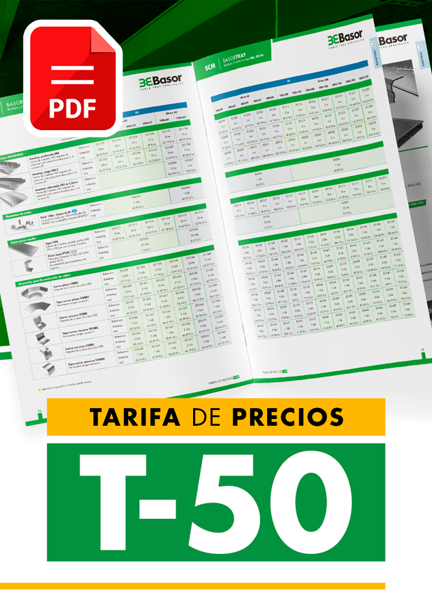 Imagen PDF Tarifa T-50 - Bandejas y elementos de fijación